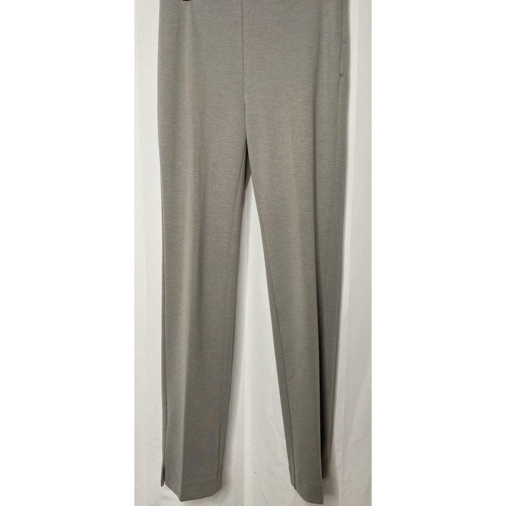 Grace Elements Steel Gray Straight Leg Cotton Stretch Dress Career Pants Sz 4
